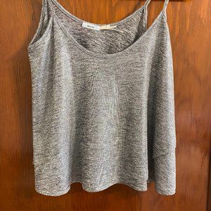 Metallic silver cropped tank top